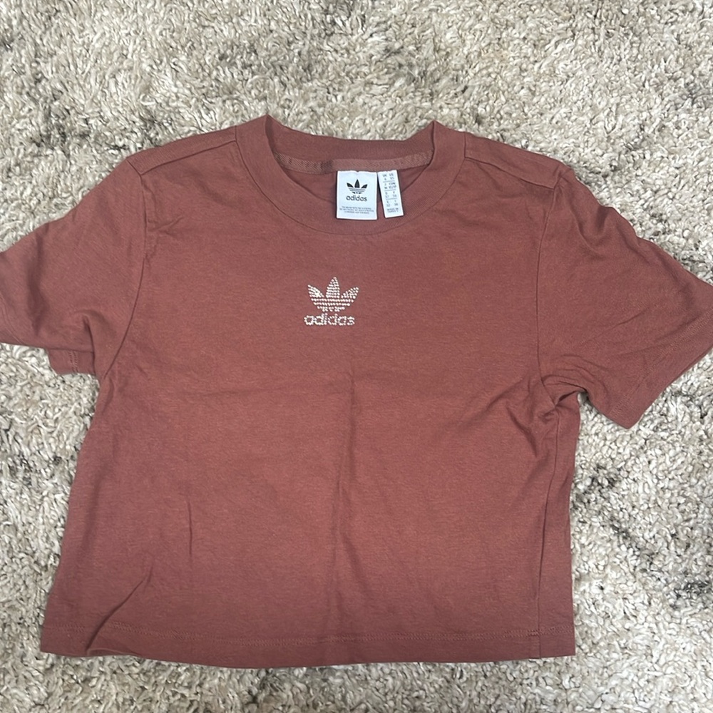 Adidas rhinestone crop top